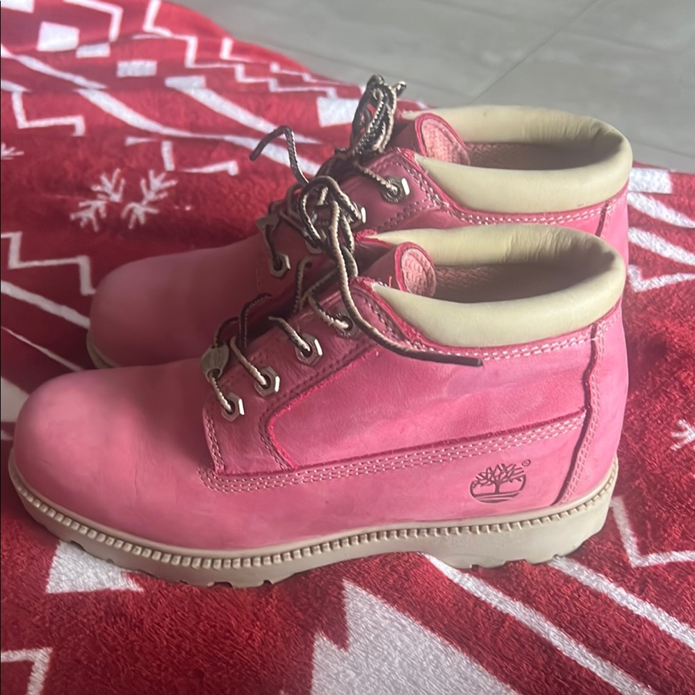 Timberland Pink Leather Boots